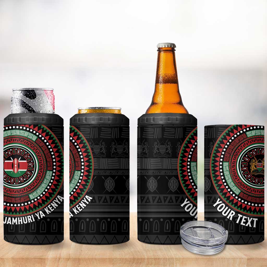Personalised Kenya African Tribal Pattern 4 in 1 Can Cooler Tumbler Chest Arm Tattoo LT15