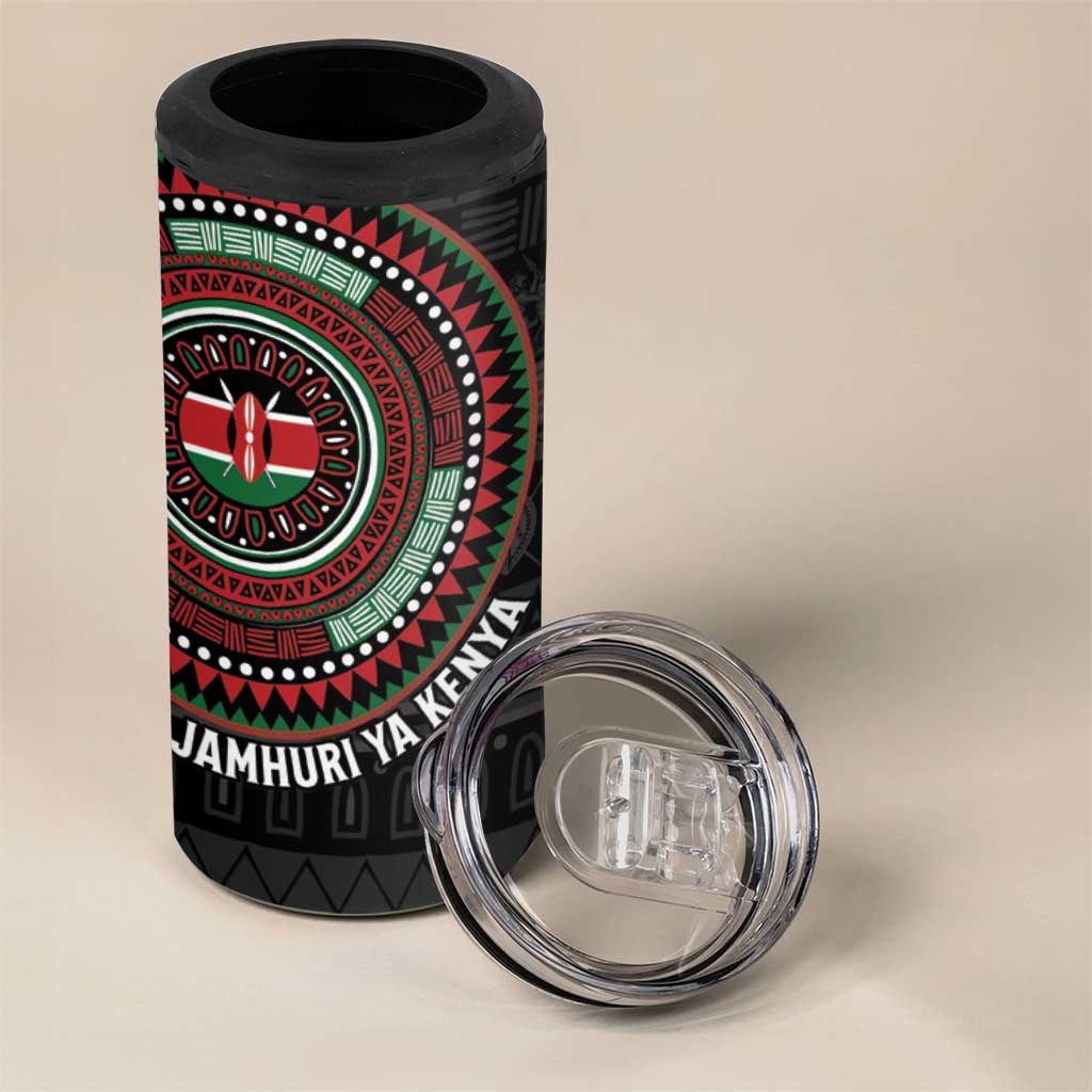 Personalised Kenya African Tribal Pattern 4 in 1 Can Cooler Tumbler Chest Arm Tattoo LT15