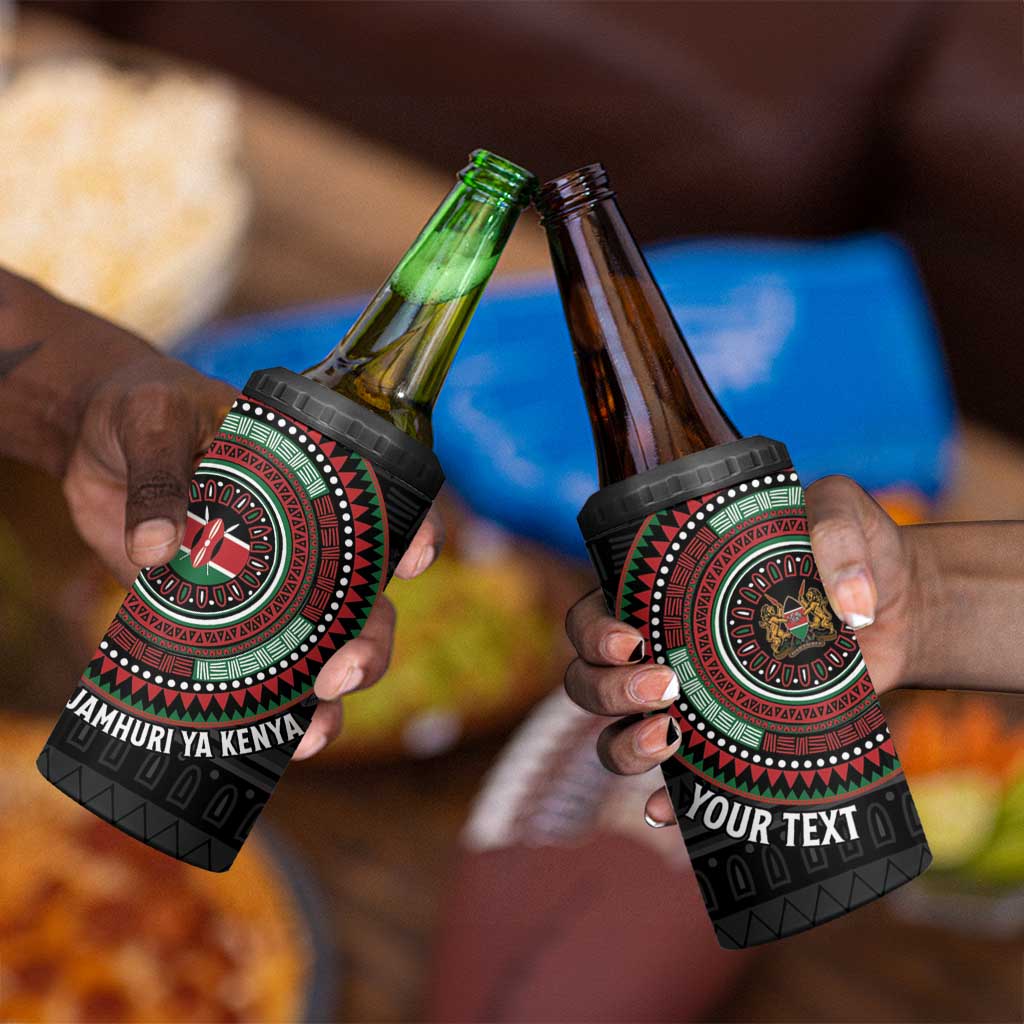 Personalised Kenya African Tribal Pattern 4 in 1 Can Cooler Tumbler Chest Arm Tattoo LT15