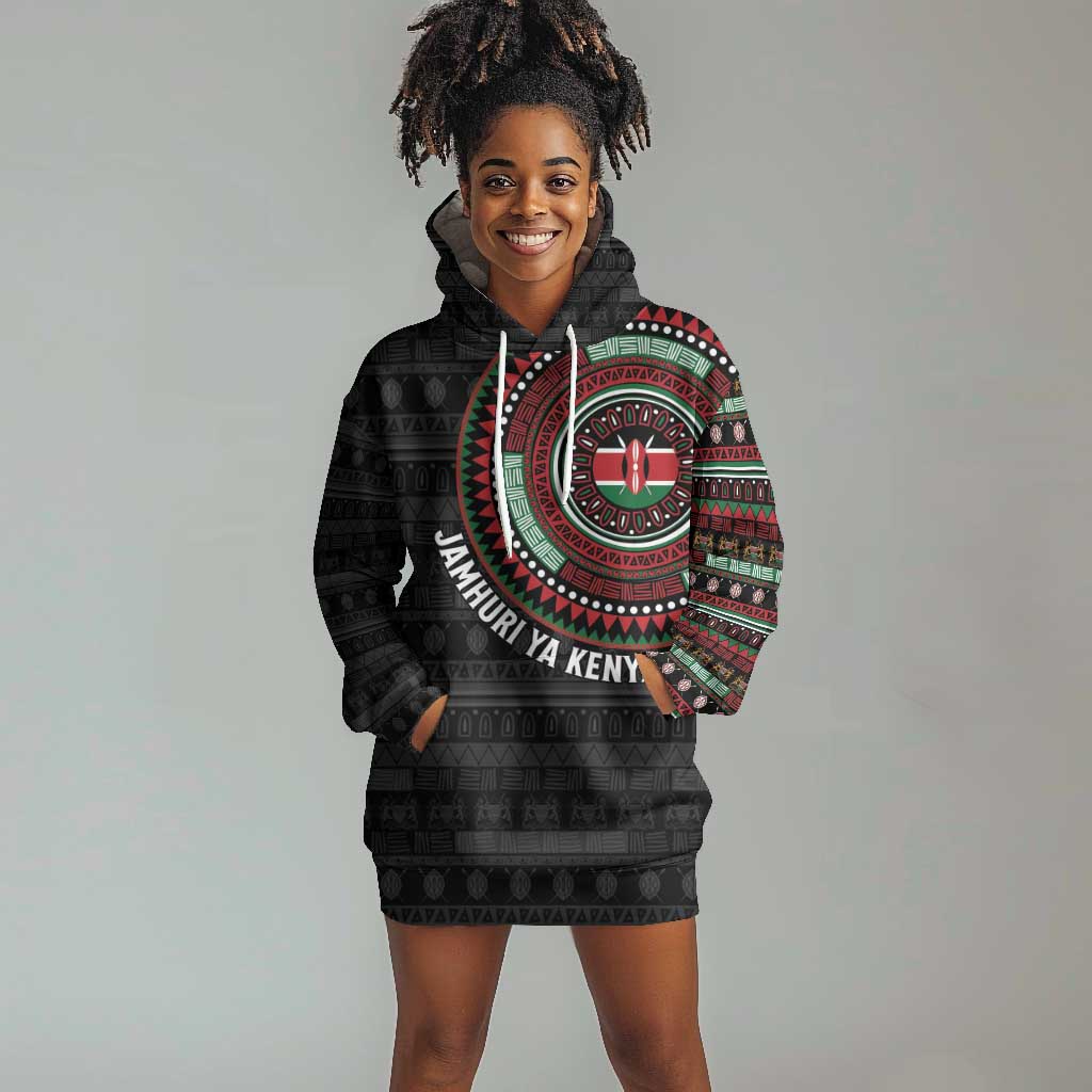 Personalised Kenya African Tribal Pattern Hoodie Dress Chest Arm Tattoo LT15