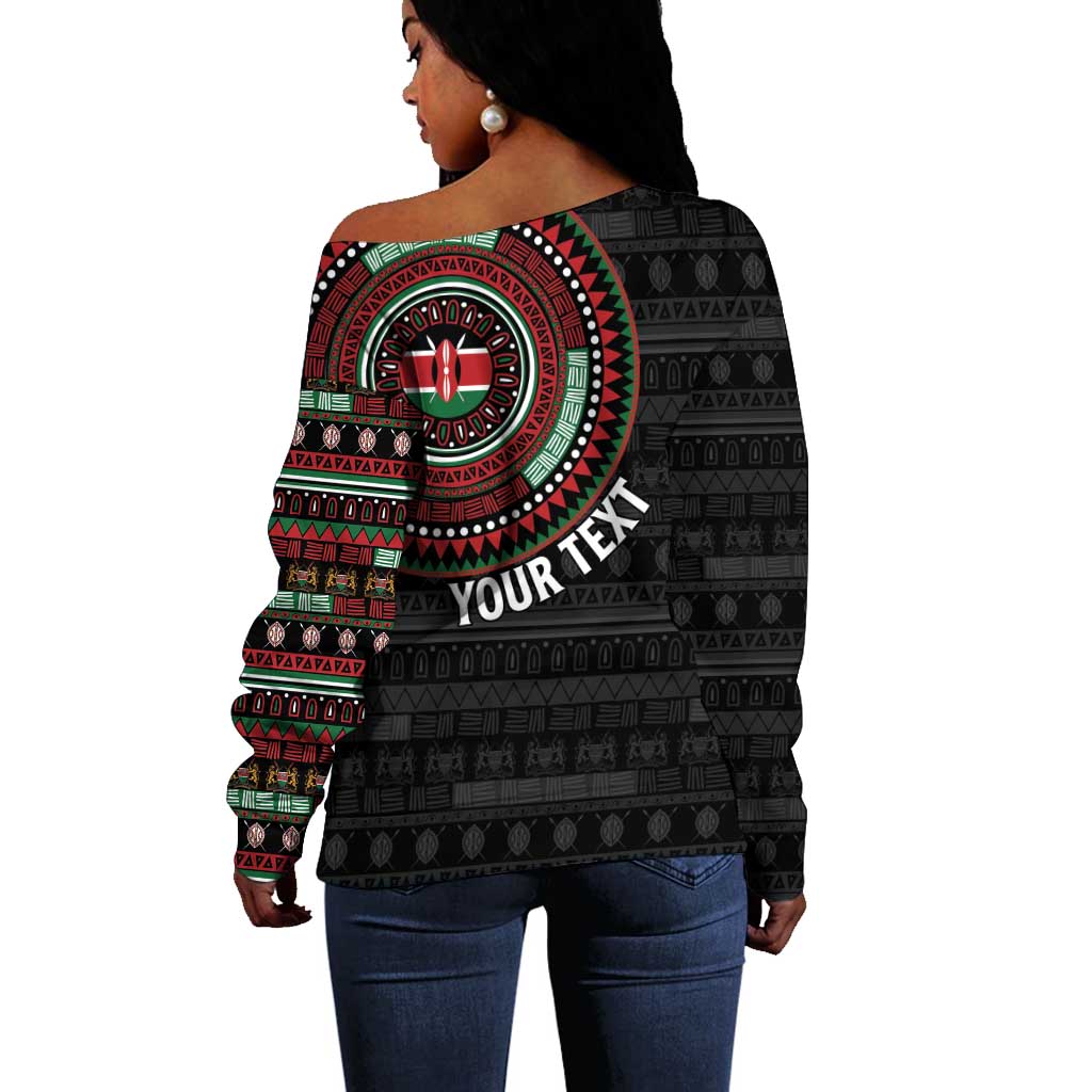 Personalised Kenya African Tribal Pattern Off Shoulder Sweater Chest Arm Tattoo LT15