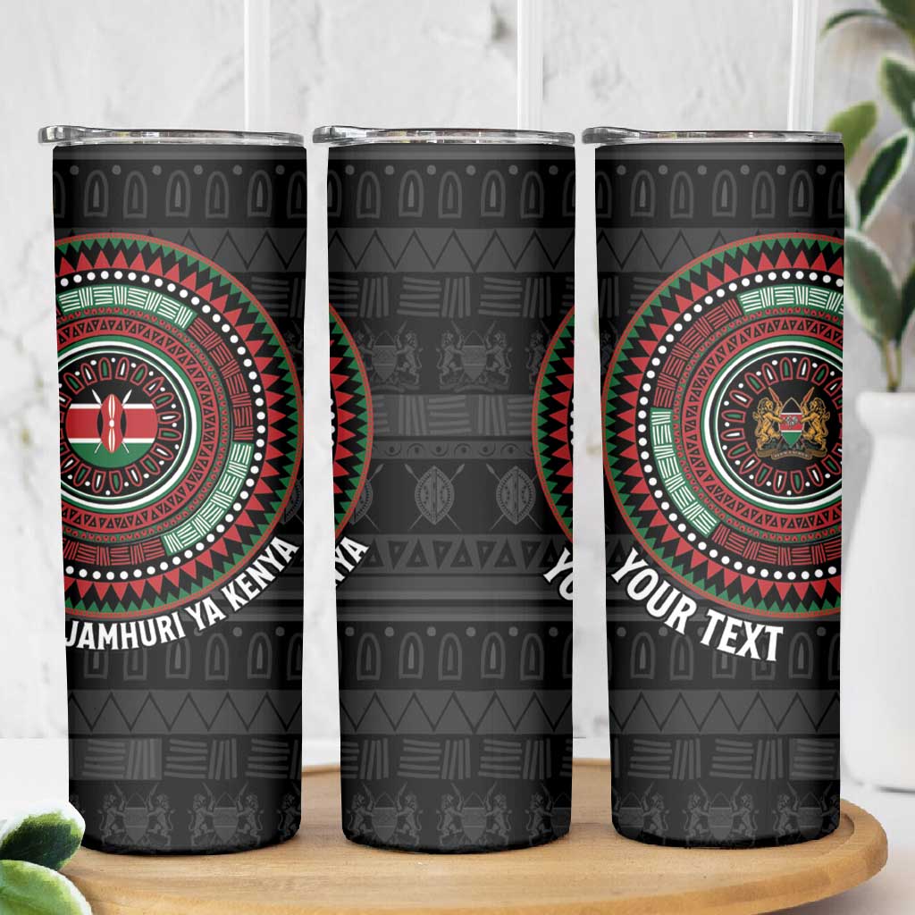 Personalised Kenya African Tribal Pattern Skinny Tumbler Chest Arm Tattoo LT15