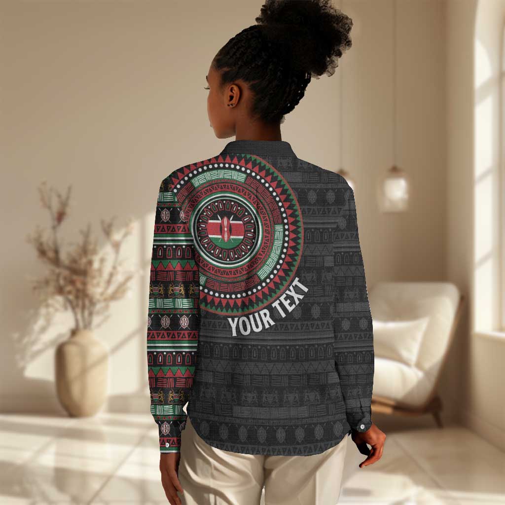Personalised Kenya African Tribal Pattern Women Casual Shirt Chest Arm Tattoo LT15