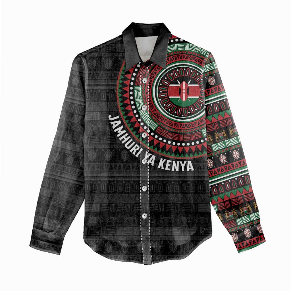 Personalised Kenya African Tribal Pattern Women Casual Shirt Chest Arm Tattoo LT15