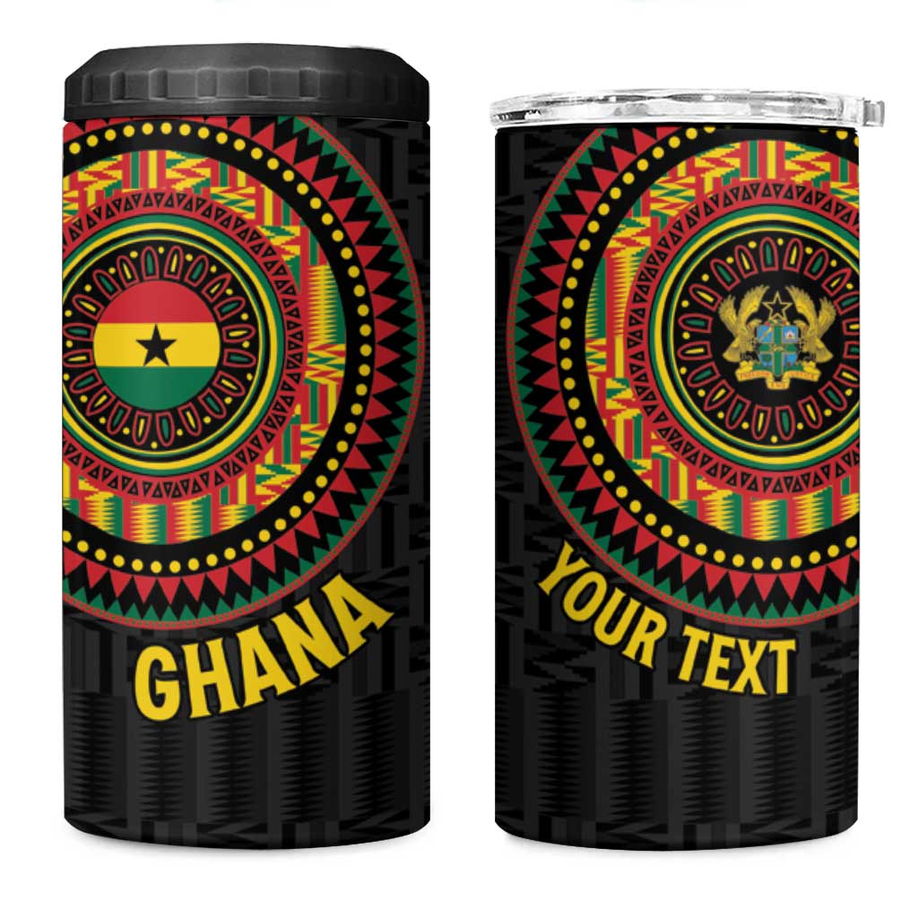 Personalised Ghana African Tribal Mix Kente Patterns 4 in 1 Can Cooler Tumbler Chest Arm Tattoo LT15