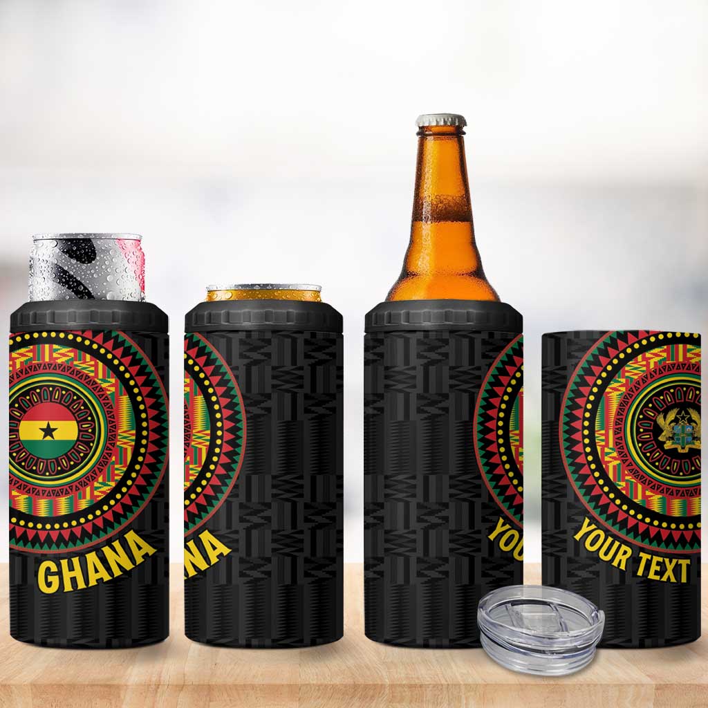 Personalised Ghana African Tribal Mix Kente Patterns 4 in 1 Can Cooler Tumbler Chest Arm Tattoo LT15