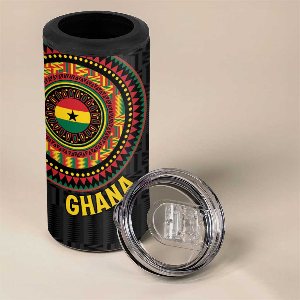 Personalised Ghana African Tribal Mix Kente Patterns 4 in 1 Can Cooler Tumbler Chest Arm Tattoo LT15