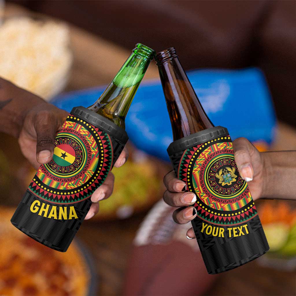 Personalised Ghana African Tribal Mix Kente Patterns 4 in 1 Can Cooler Tumbler Chest Arm Tattoo LT15