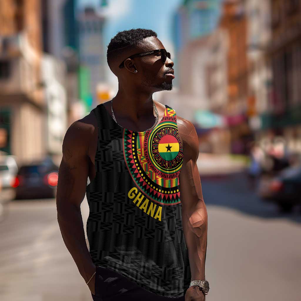 Personalised Ghana African Tribal Mix Kente Patterns Men Tank Top Chest Arm Tattoo LT15