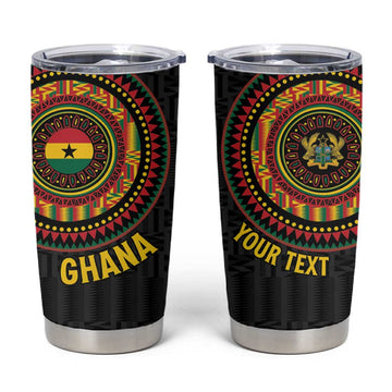 Personalised Ghana African Tribal Mix Kente Patterns Tumbler Cup Chest Arm Tattoo LT15