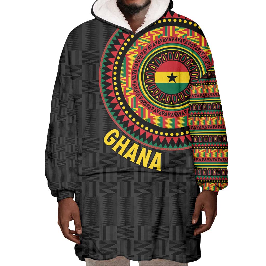 Personalised Ghana African Tribal Mix Kente Patterns Wearable Blanket Hoodie Chest Arm Tattoo LT15