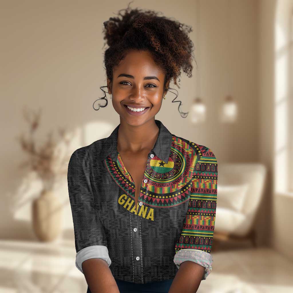 Personalised Ghana African Tribal Mix Kente Patterns Women Casual Shirt Chest Arm Tattoo LT15
