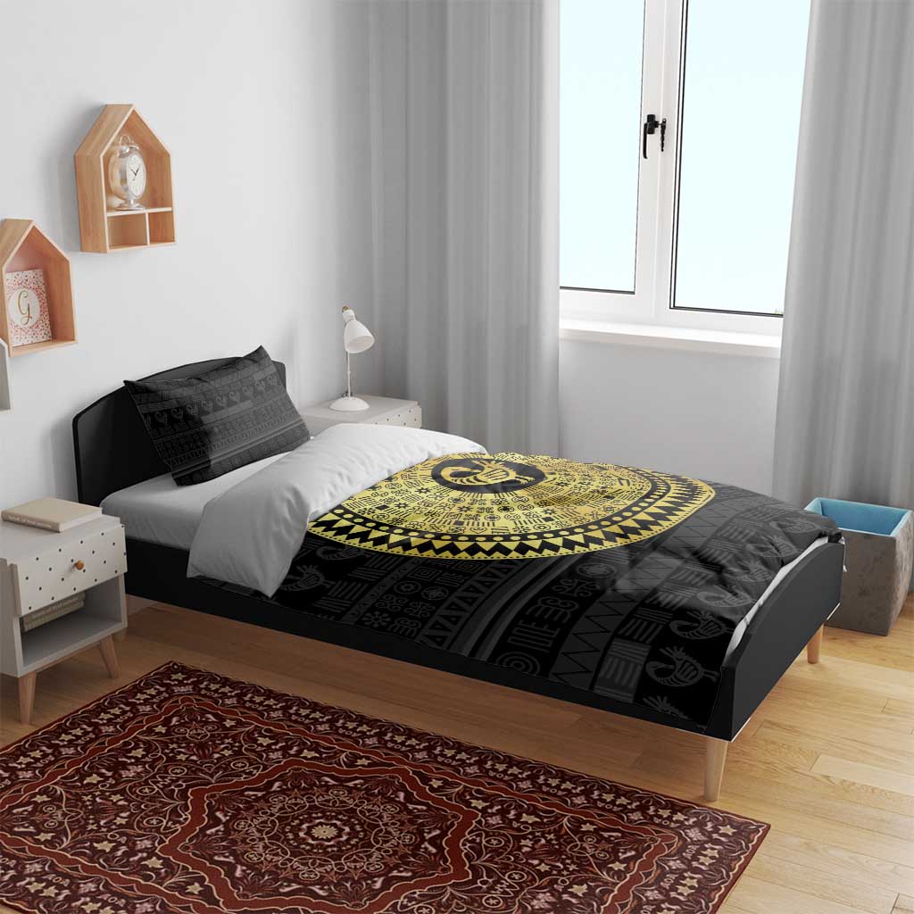 African Adinkra Bedding Set Sankofa Bird - Gold Version - Chest Arm Tattoo LT15