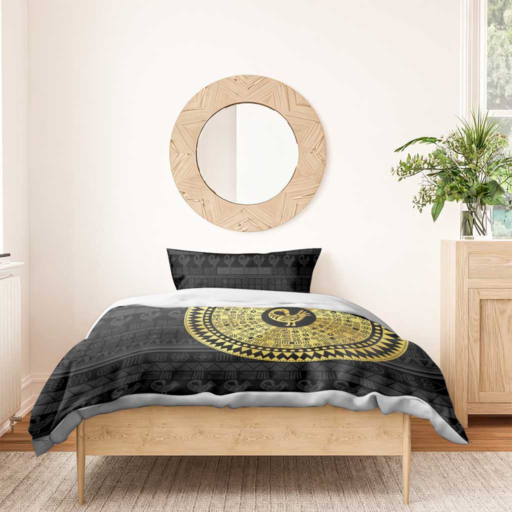 African Adinkra Bedding Set Sankofa Bird - Gold Version - Chest Arm Tattoo LT15