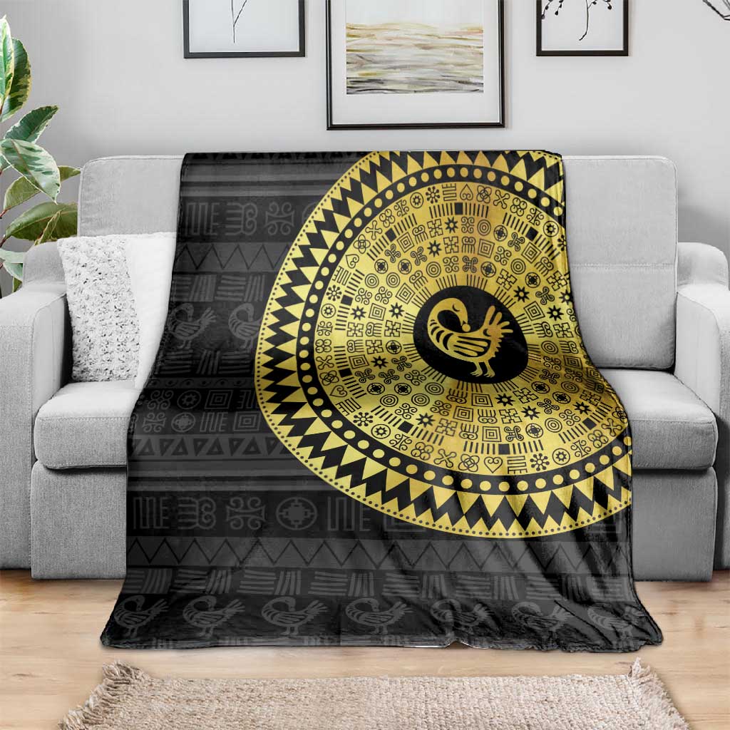 African Adinkra Blanket Sankofa Bird - Gold Version - Chest Arm Tattoo LT15