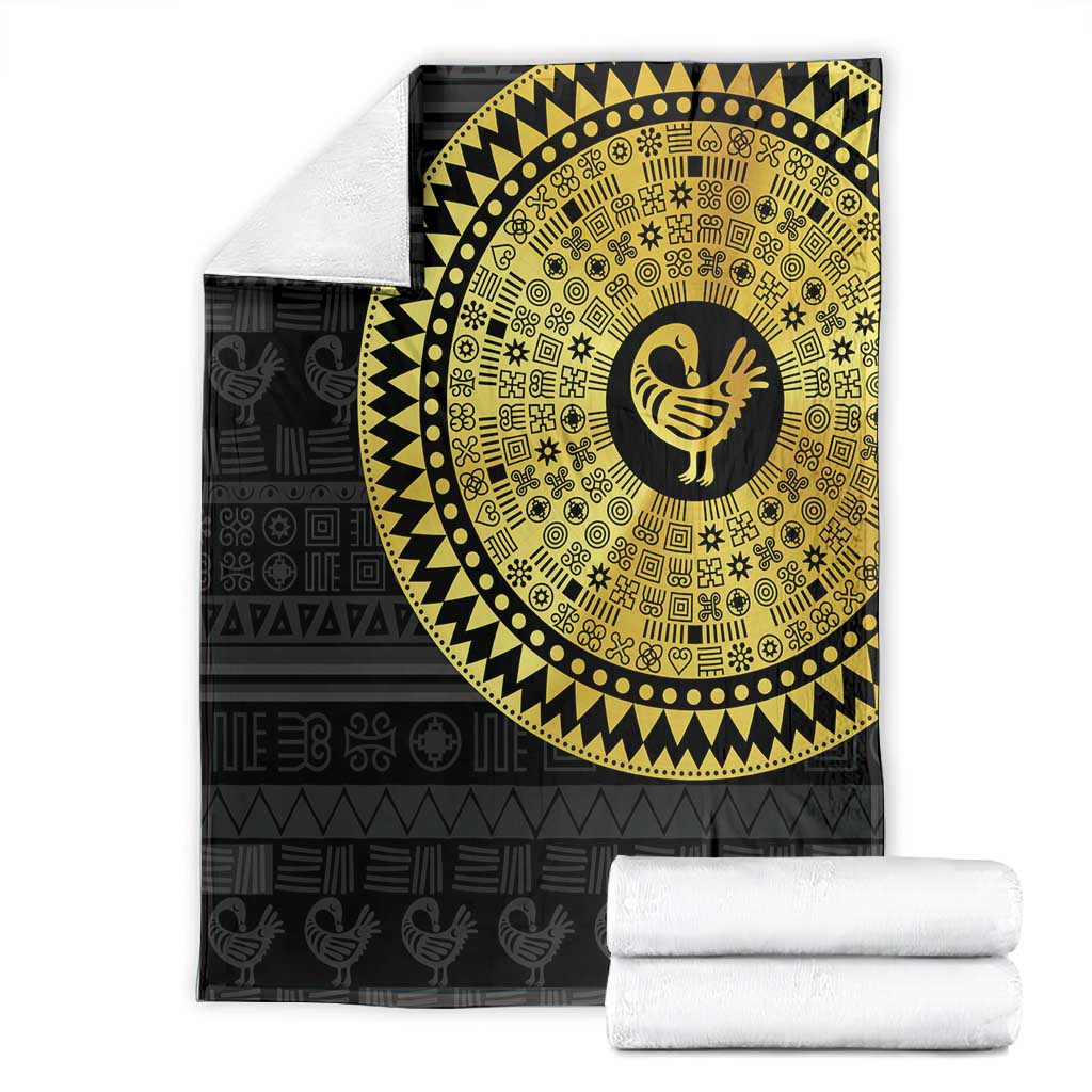 African Adinkra Blanket Sankofa Bird - Gold Version - Chest Arm Tattoo LT15