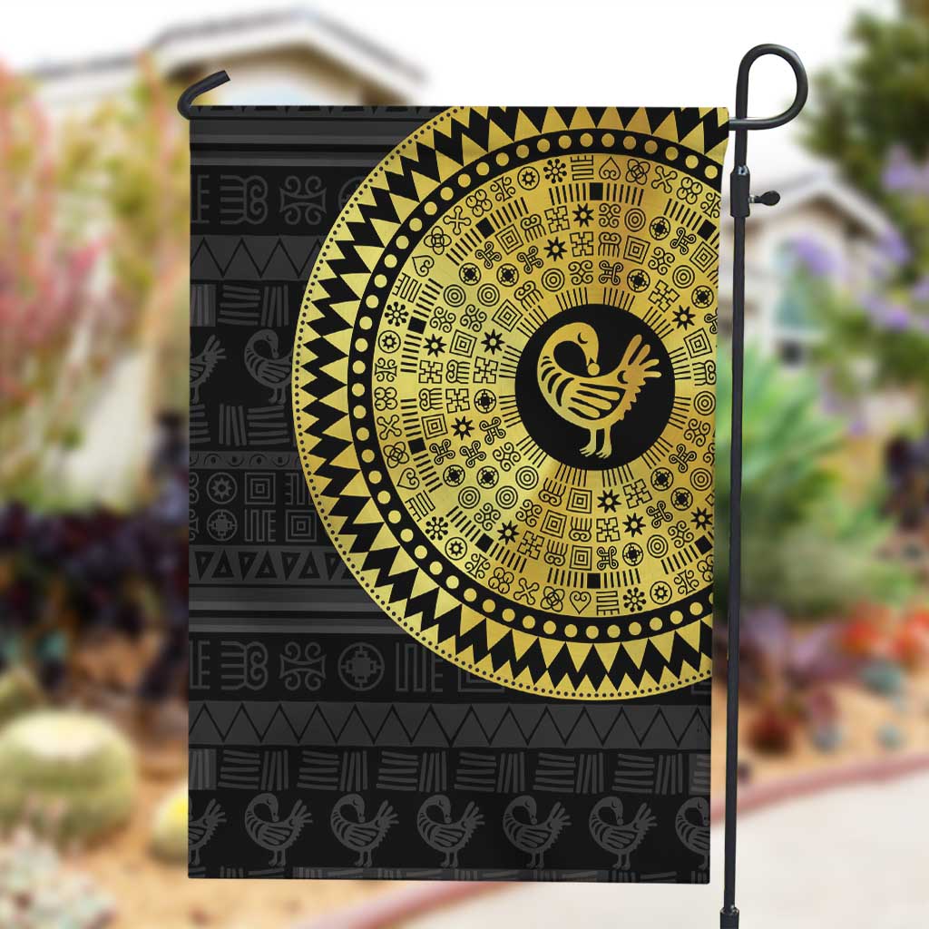 African Adinkra Garden Flag Sankofa Bird - Gold Version - Chest Arm Tattoo LT15