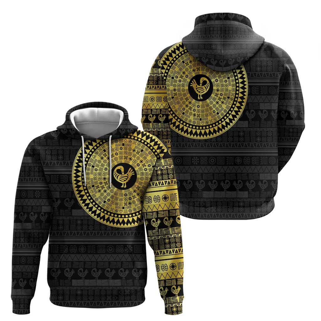 Sankofa Bird Hoodie Adinkra Symbols - Gold Version LT15