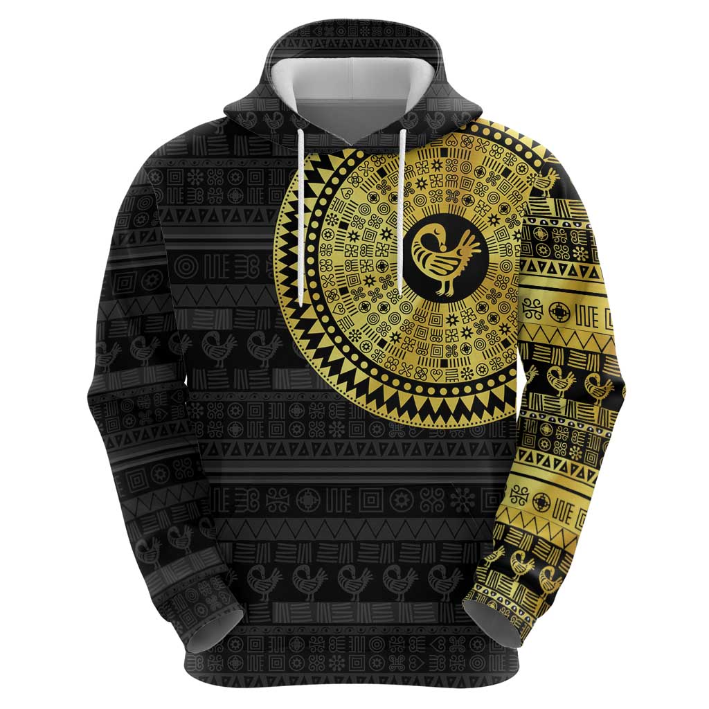 Sankofa Bird Hoodie Adinkra Symbols - Gold Version LT15