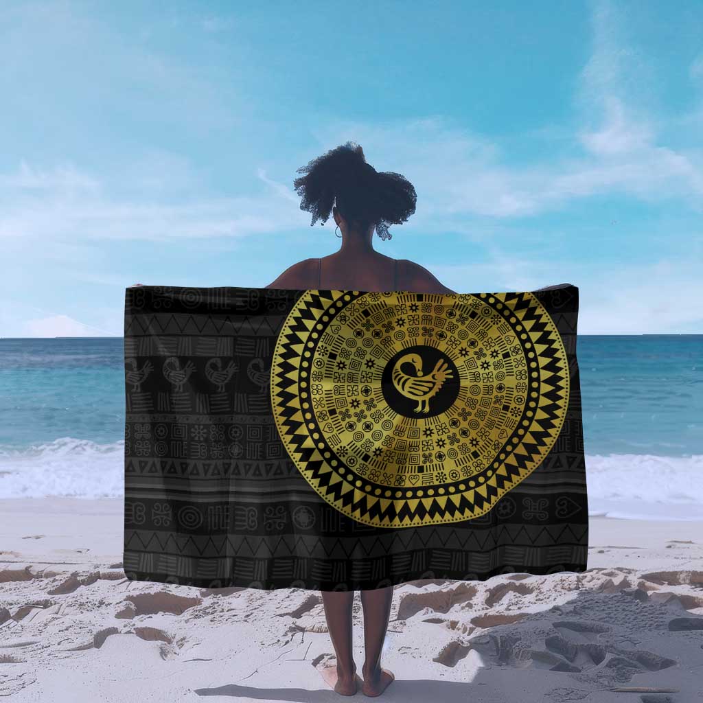 African Adinkra Sarong Sankofa Bird - Gold Version - Chest Arm Tattoo LT15