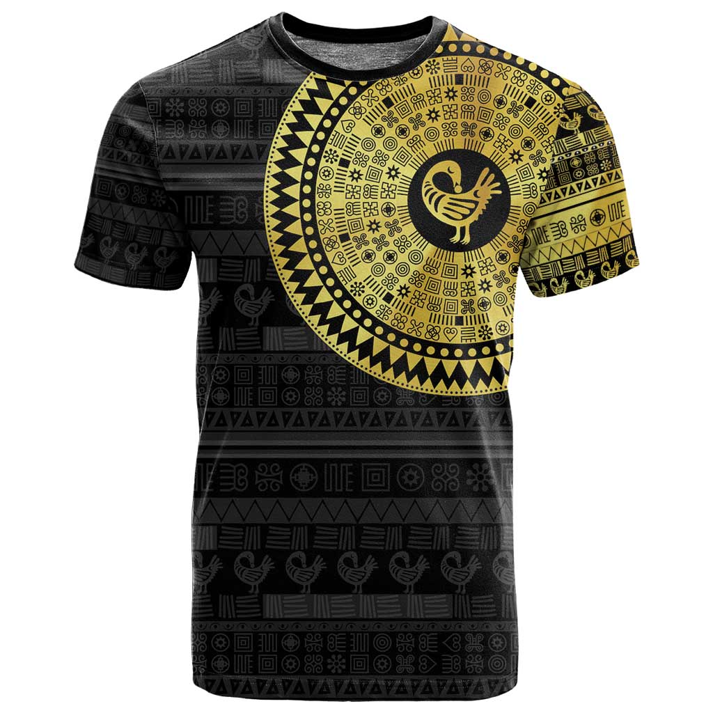 African Adinkra T shirt Sankofa Bird - Gold Version - Chest Arm Tattoo LT15