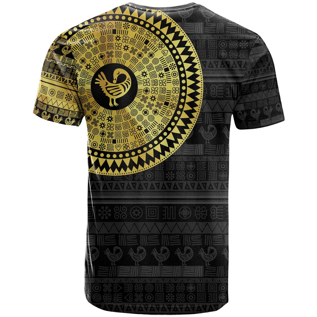 African Adinkra T shirt Sankofa Bird - Gold Version - Chest Arm Tattoo LT15