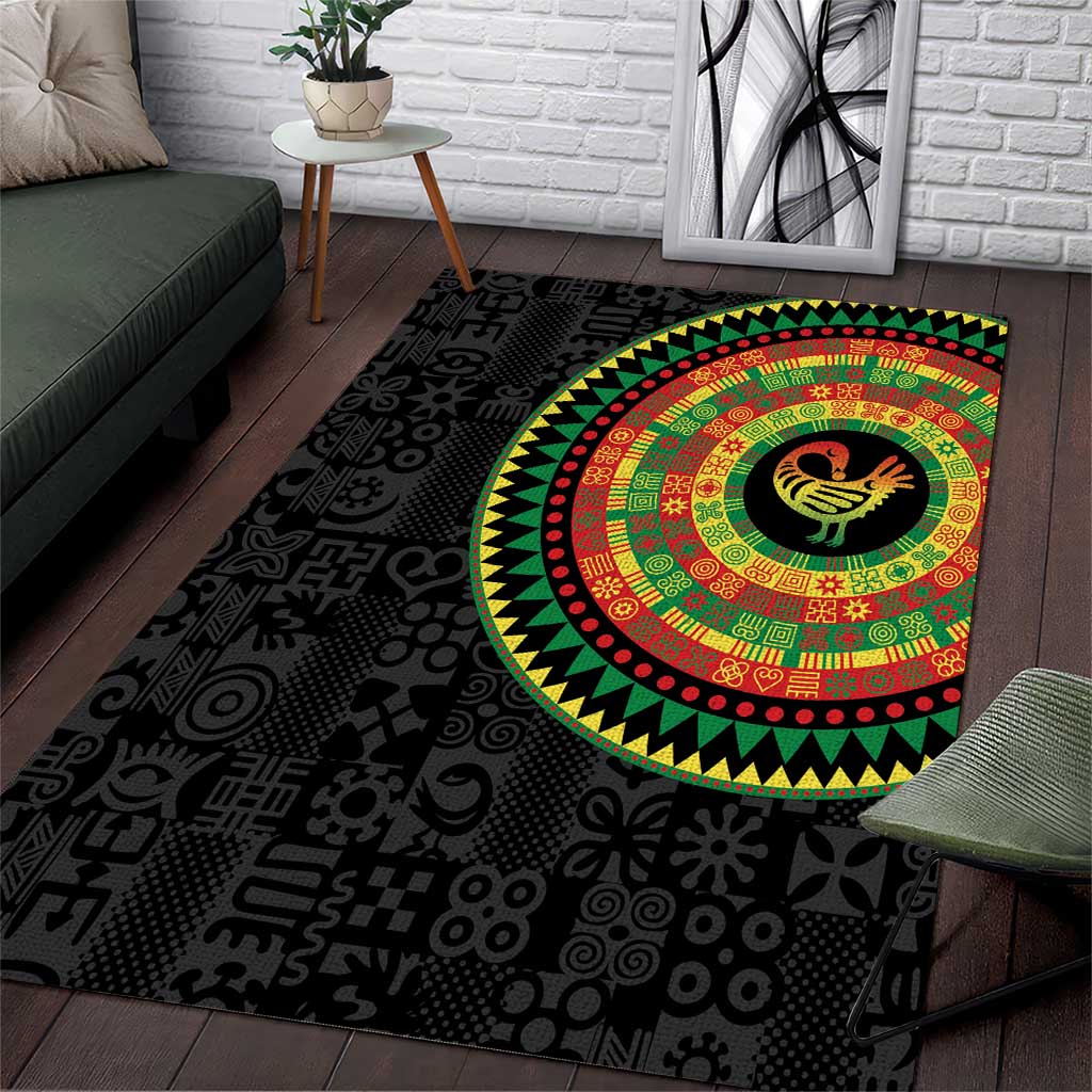 African Sankofa Bird Area Rug Adinkra Symbols - Chest Arm Tattoo LT15