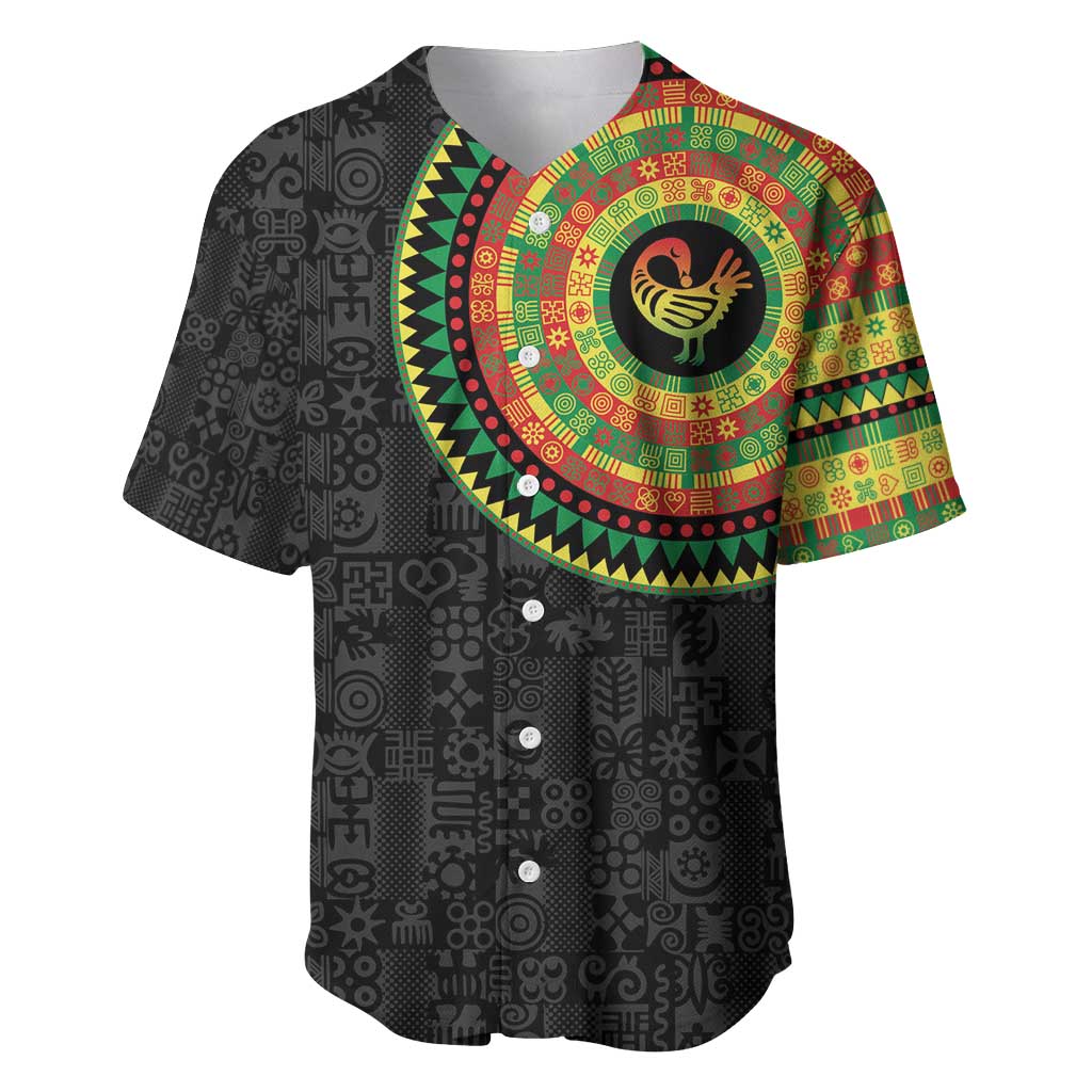 African Sankofa Bird Baseball Jersey Adinkra Symbols - Chest Arm Tattoo LT15