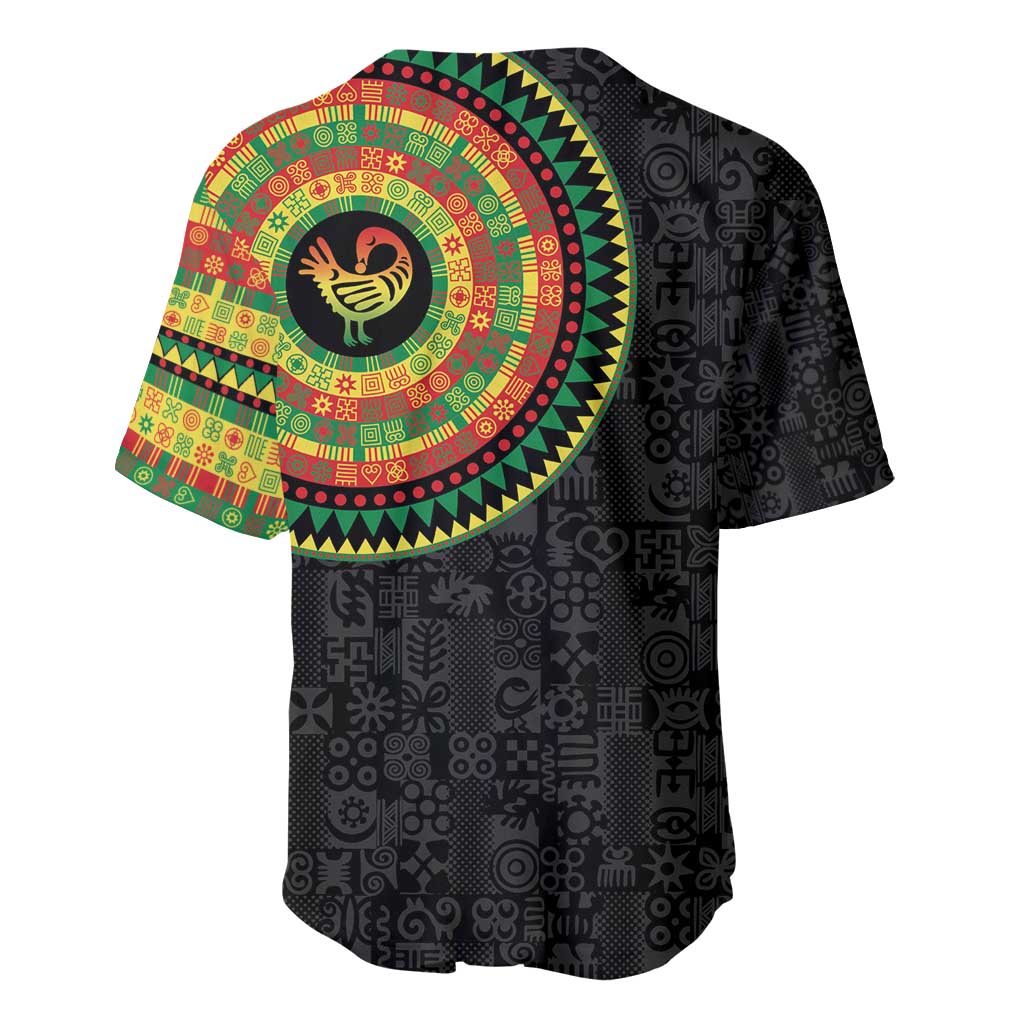 African Sankofa Bird Baseball Jersey Adinkra Symbols - Chest Arm Tattoo LT15