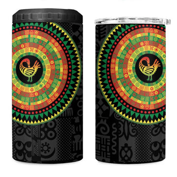 African Sankofa Bird 4 in 1 Can Cooler Tumbler Adinkra Symbols - Chest Arm Tattoo LT15