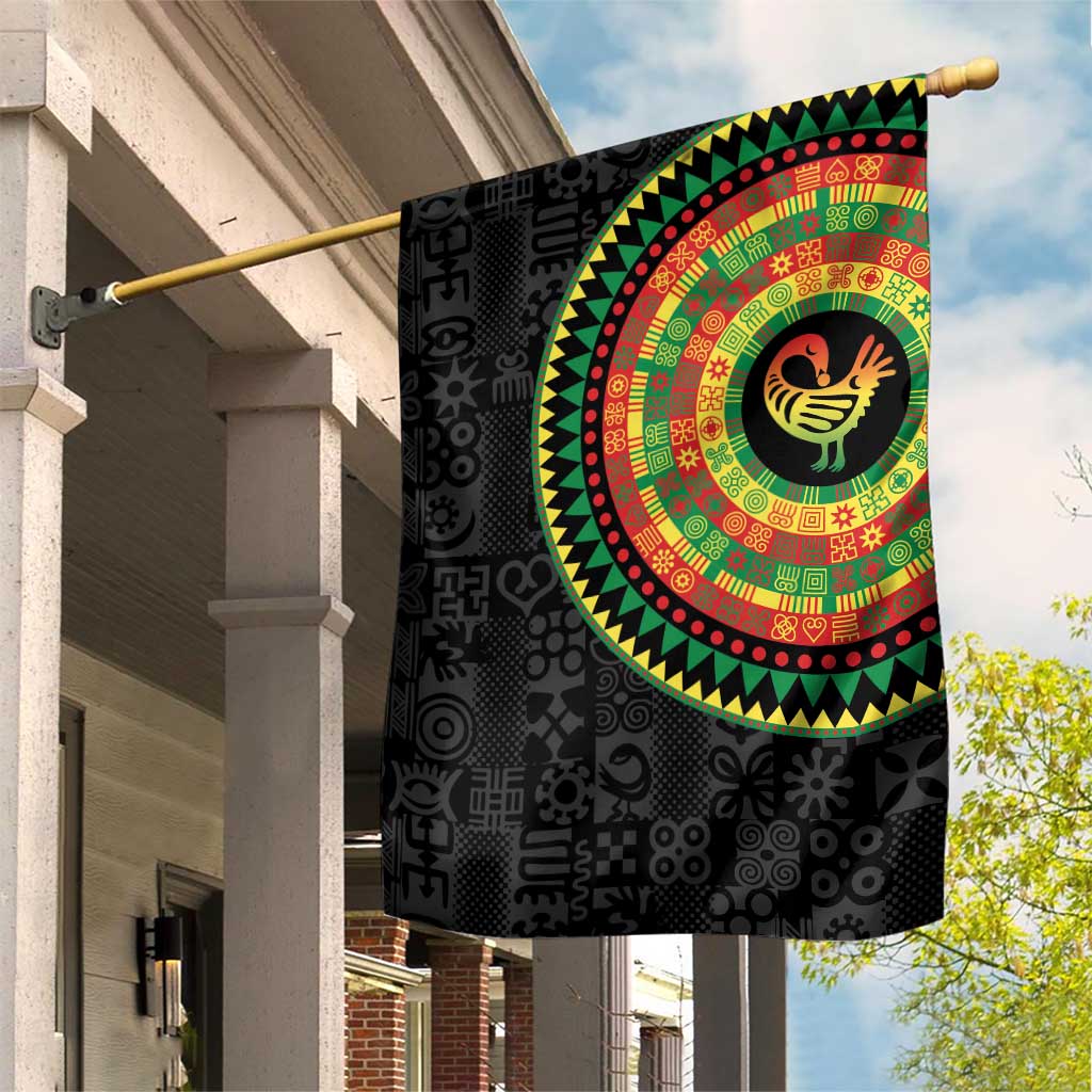 African Sankofa Bird Garden Flag Adinkra Symbols - Chest Arm Tattoo LT15