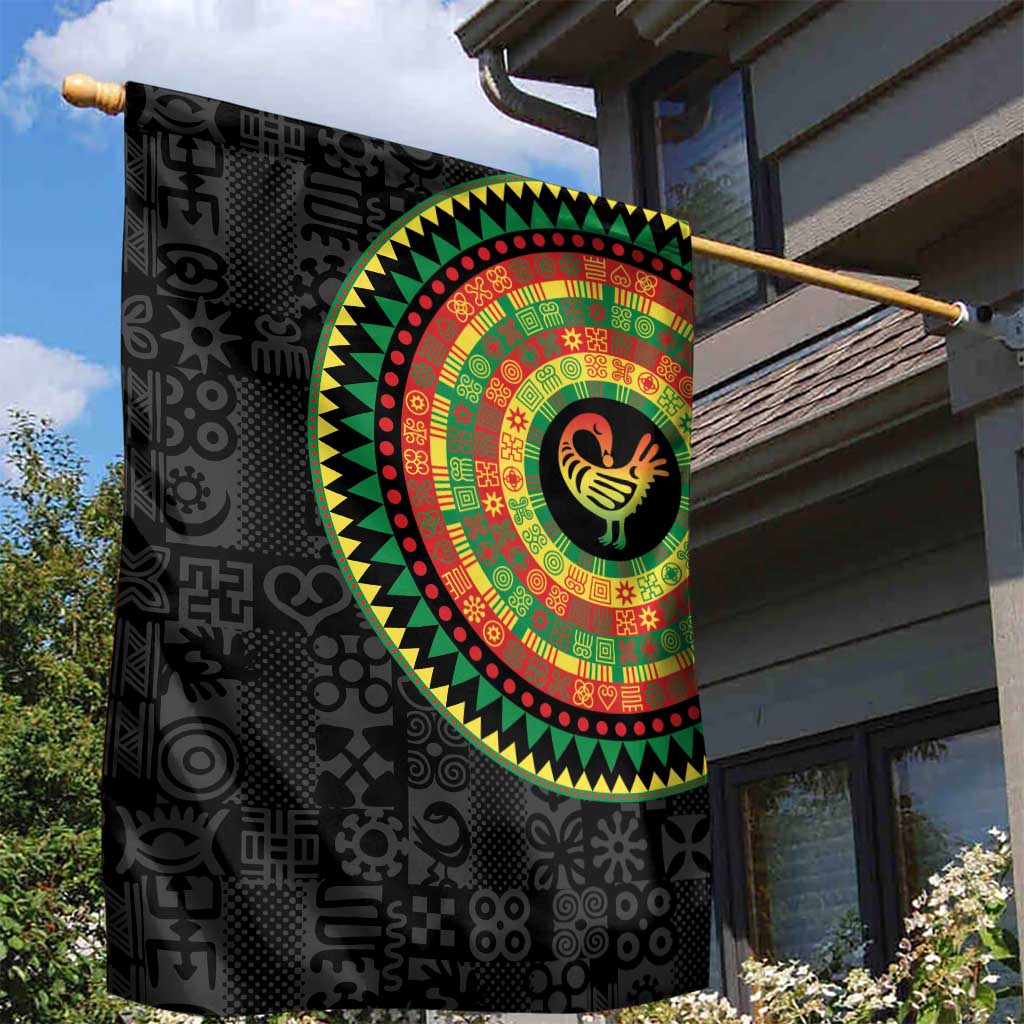 African Sankofa Bird Garden Flag Adinkra Symbols - Chest Arm Tattoo LT15