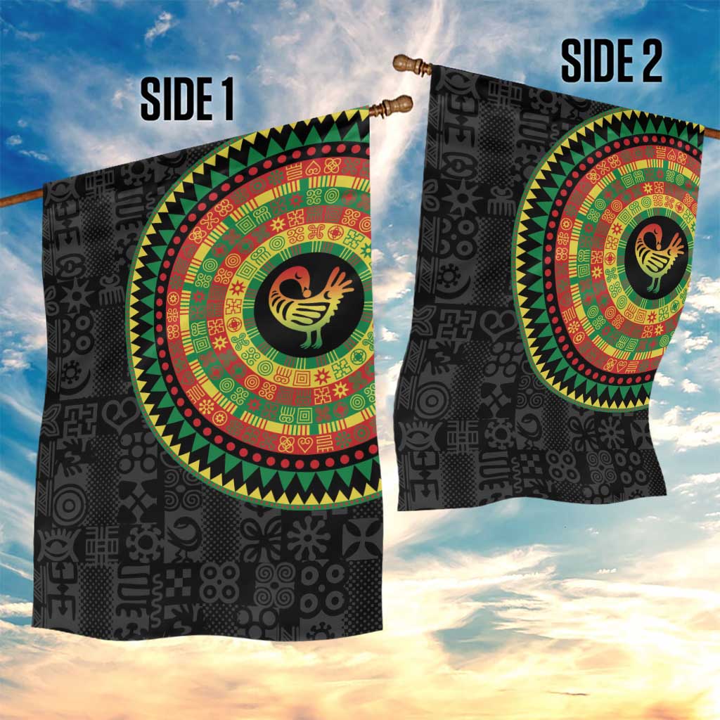 African Sankofa Bird Garden Flag Adinkra Symbols - Chest Arm Tattoo LT15