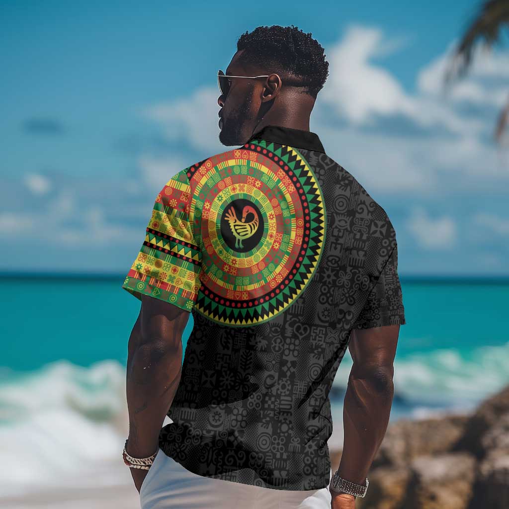 African Sankofa Bird Hawaiian Shirt Adinkra Symbols - Chest Arm Tattoo LT15