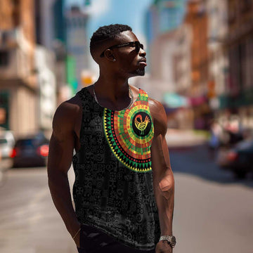 African Sankofa Bird Men Tank Top Adinkra Symbols - Chest Arm Tattoo LT15