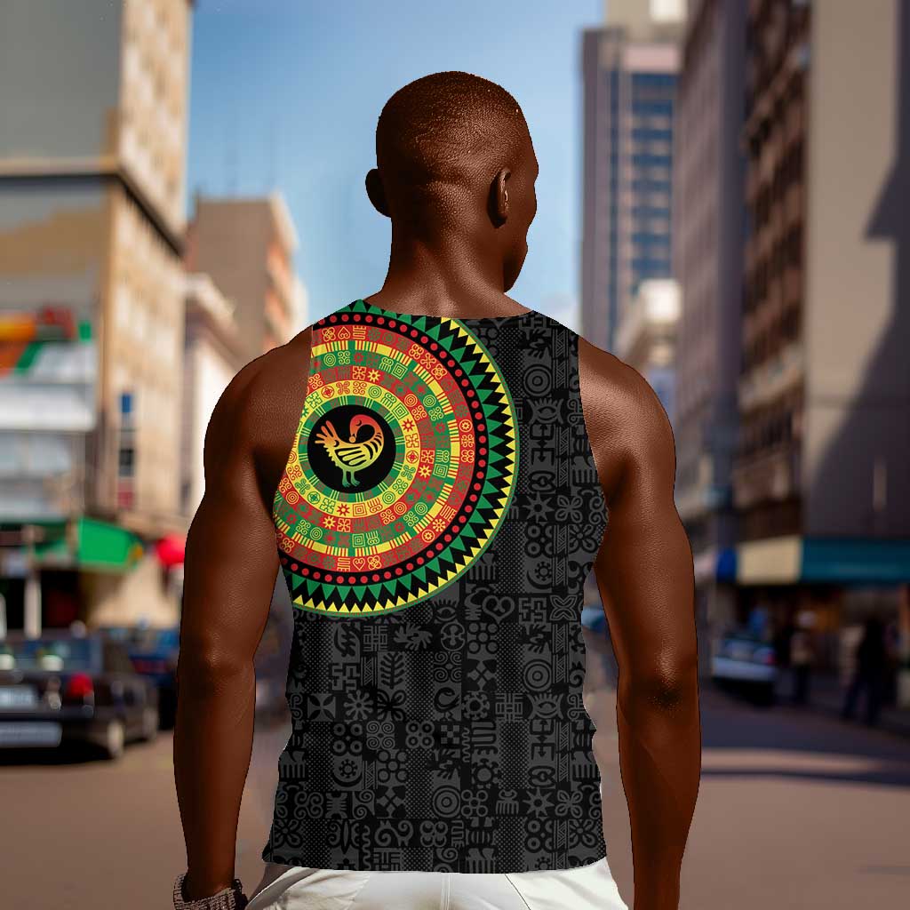 African Sankofa Bird Men Tank Top Adinkra Symbols - Chest Arm Tattoo LT15