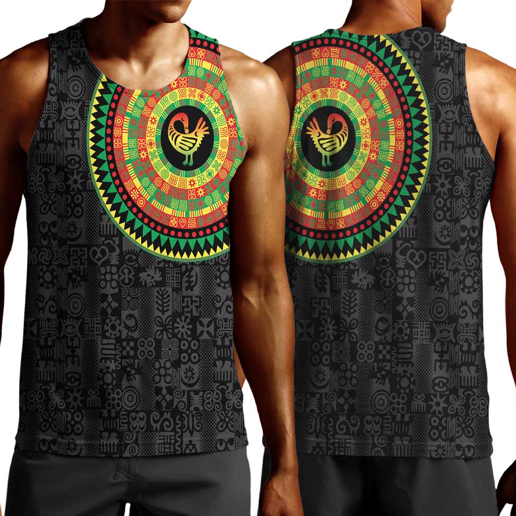 African Sankofa Bird Men Tank Top Adinkra Symbols - Chest Arm Tattoo LT15