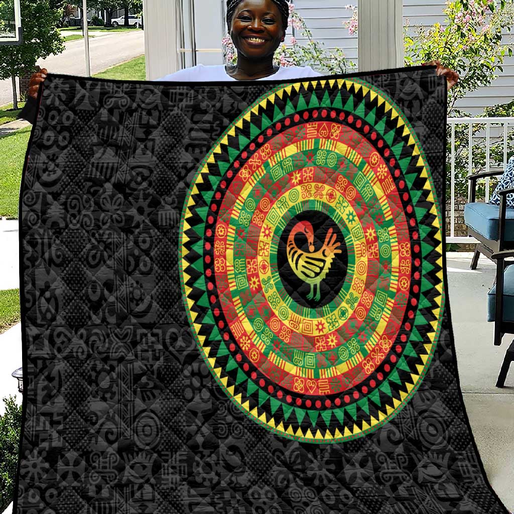 African Sankofa Bird Quilt Adinkra Symbols - Chest Arm Tattoo LT15