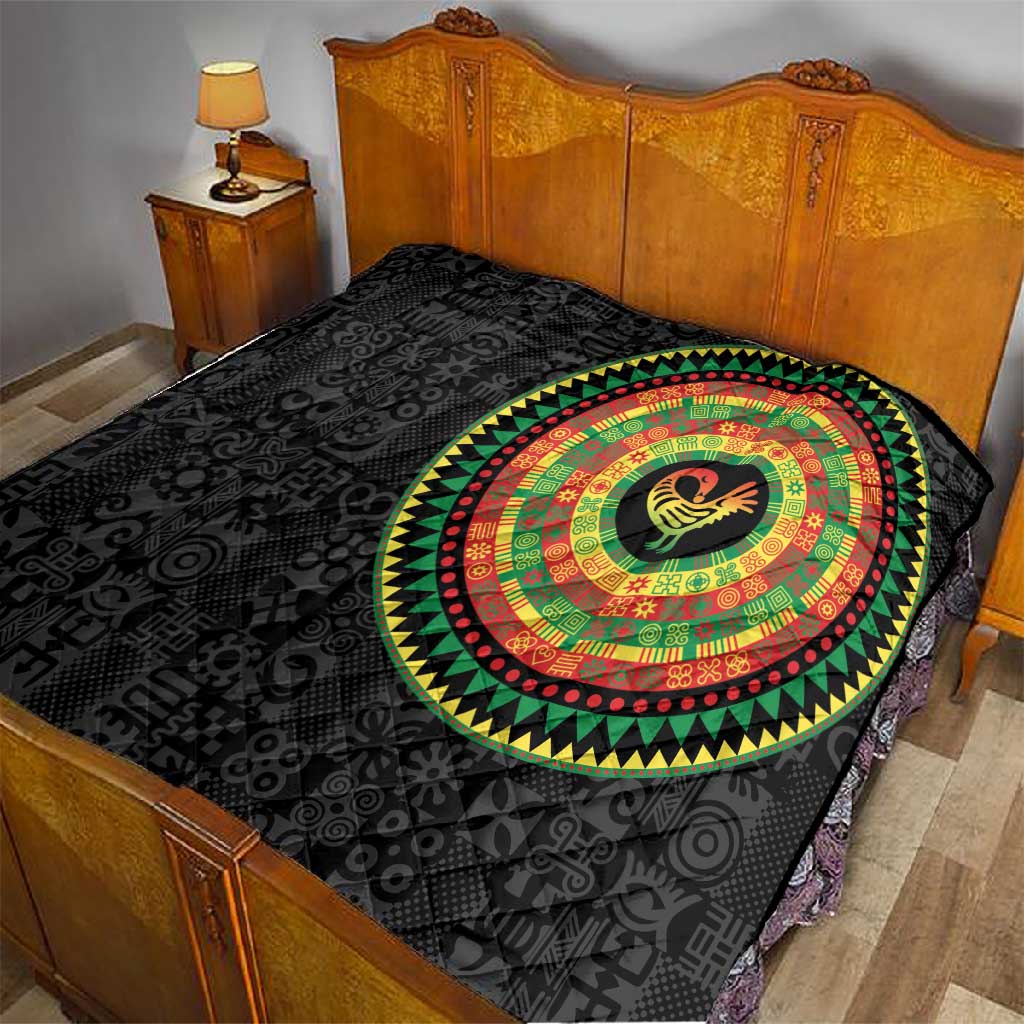 African Sankofa Bird Quilt Adinkra Symbols - Chest Arm Tattoo LT15