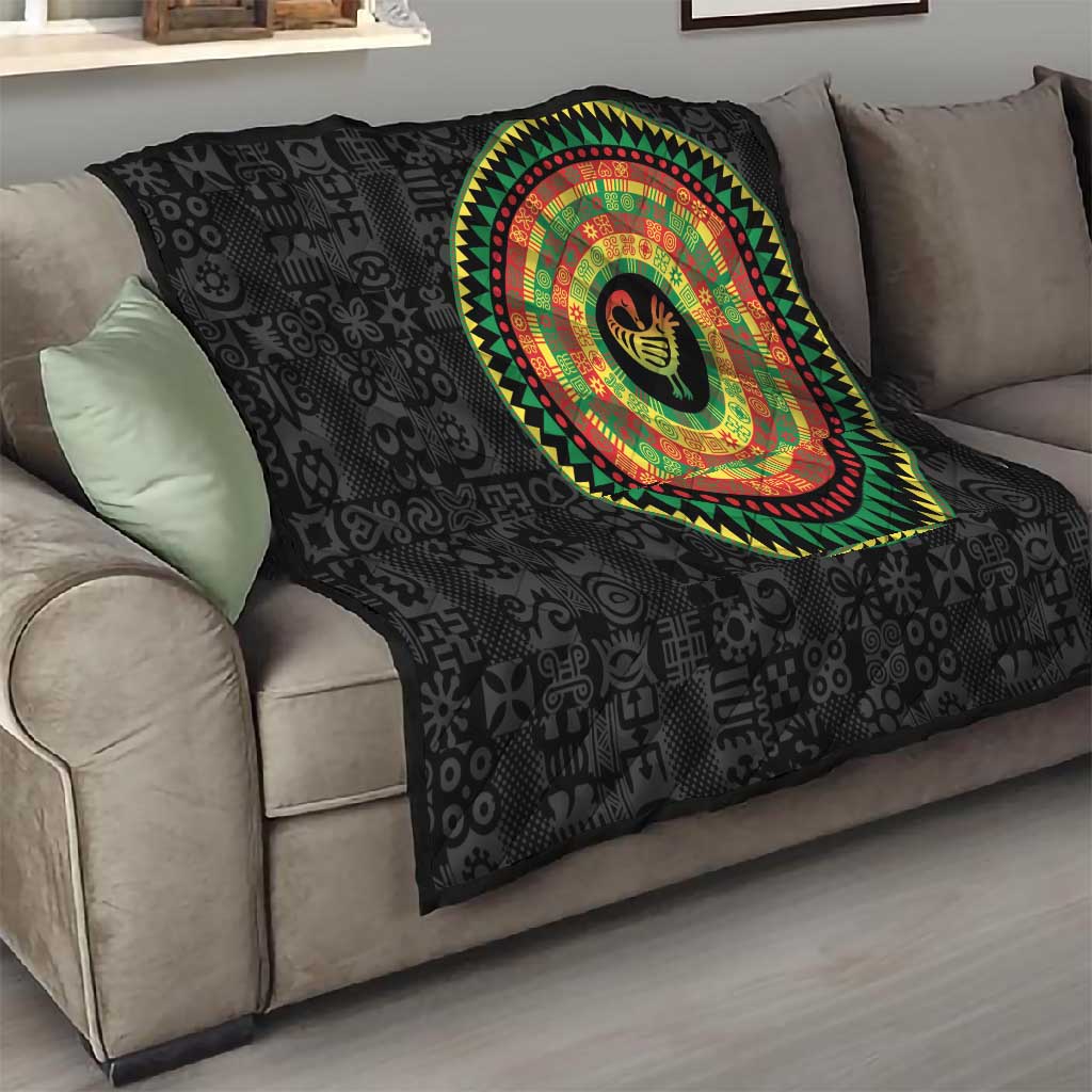 African Sankofa Bird Quilt Adinkra Symbols - Chest Arm Tattoo LT15