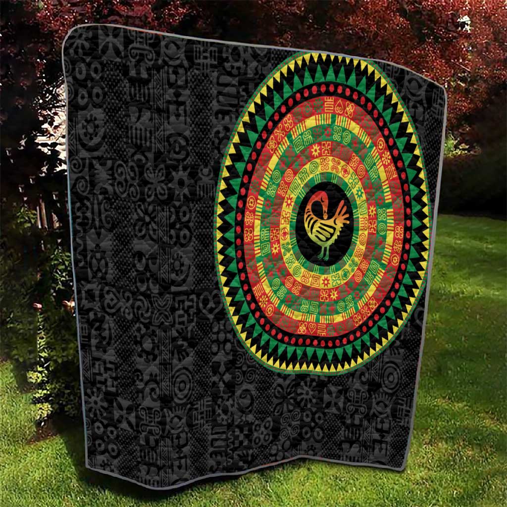 African Sankofa Bird Quilt Adinkra Symbols - Chest Arm Tattoo LT15