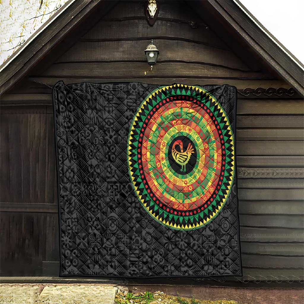 African Sankofa Bird Quilt Adinkra Symbols - Chest Arm Tattoo LT15