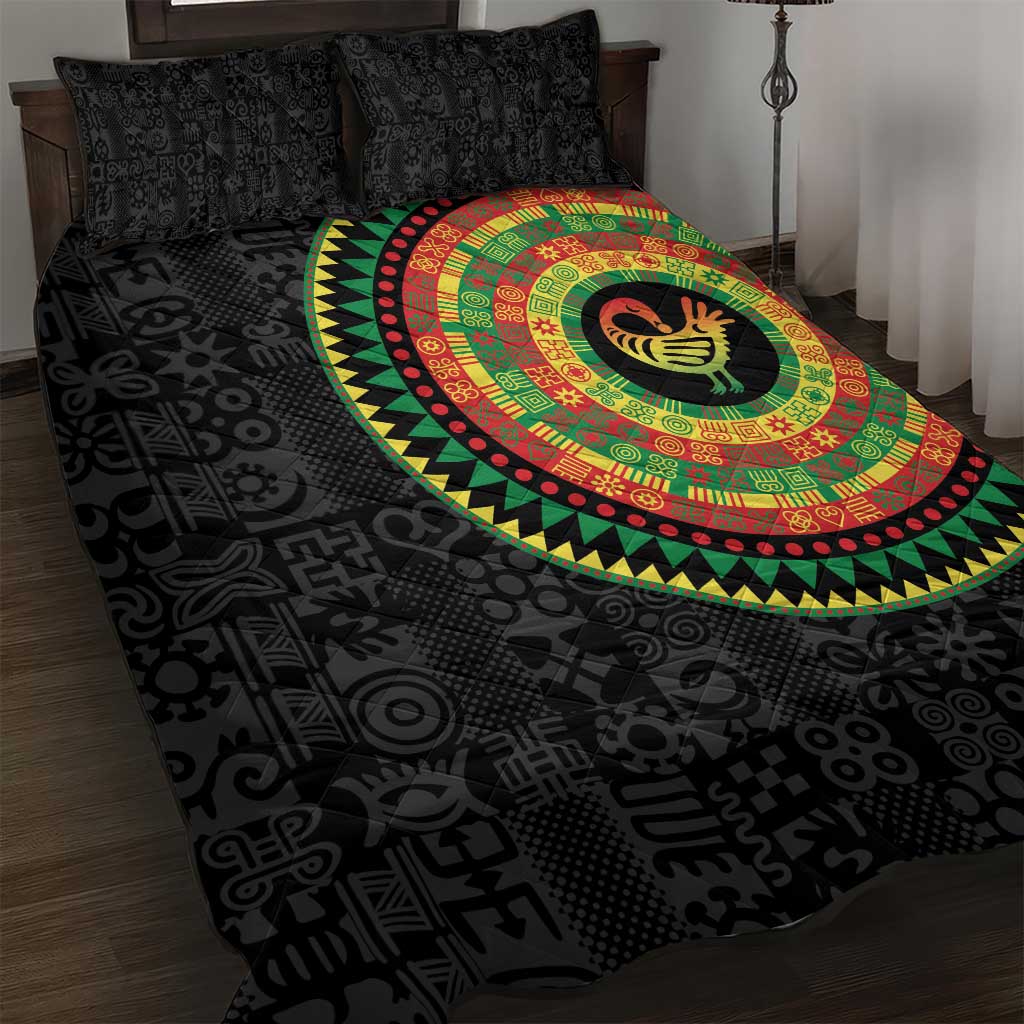 African Sankofa Bird Quilt Bed Set Adinkra Symbols - Chest Arm Tattoo LT15