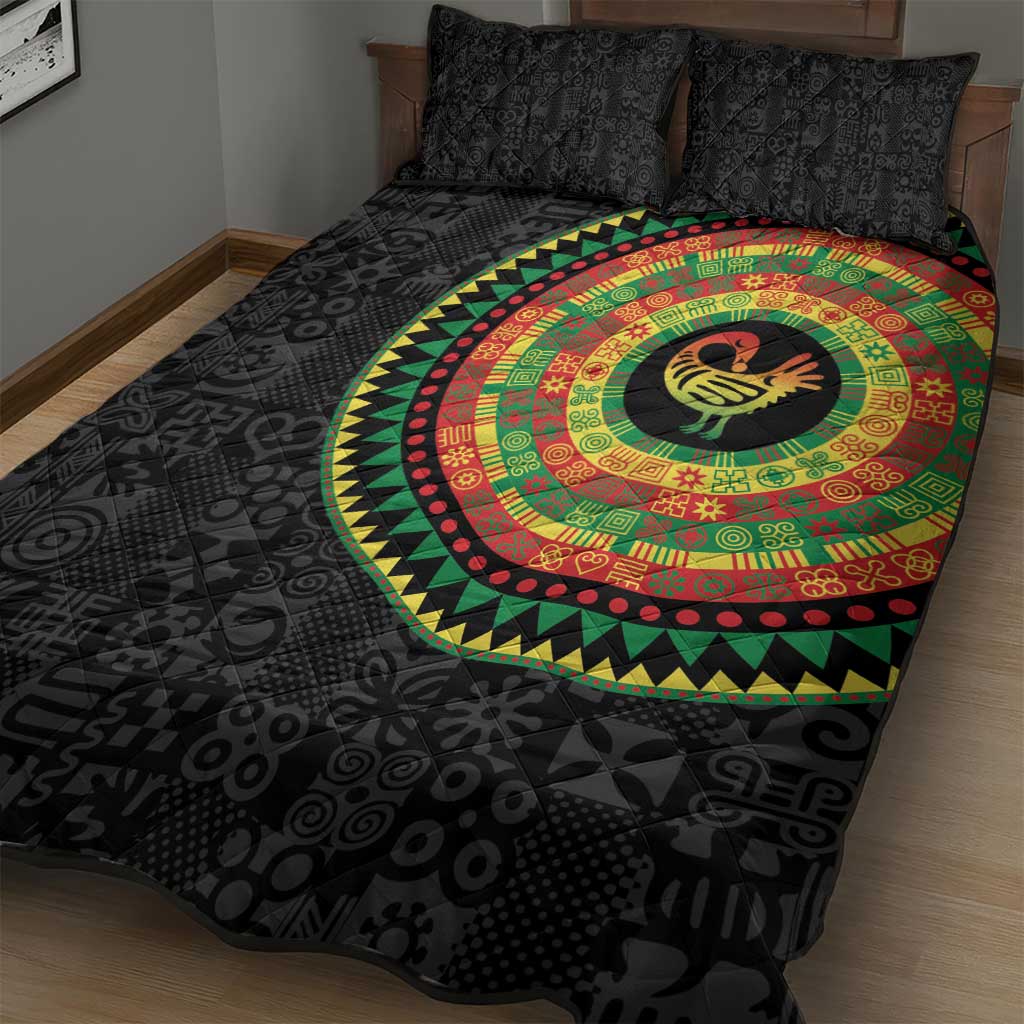 African Sankofa Bird Quilt Bed Set Adinkra Symbols - Chest Arm Tattoo LT15