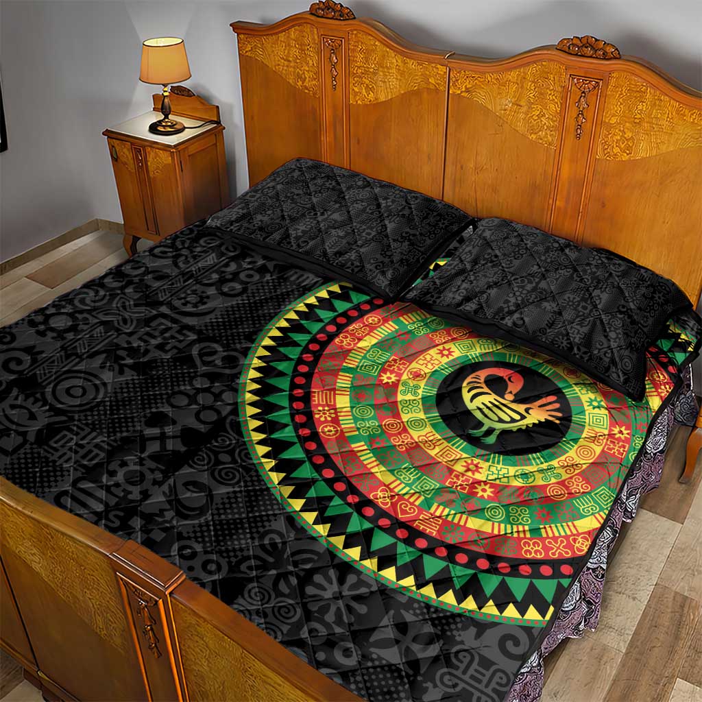 African Sankofa Bird Quilt Bed Set Adinkra Symbols - Chest Arm Tattoo LT15