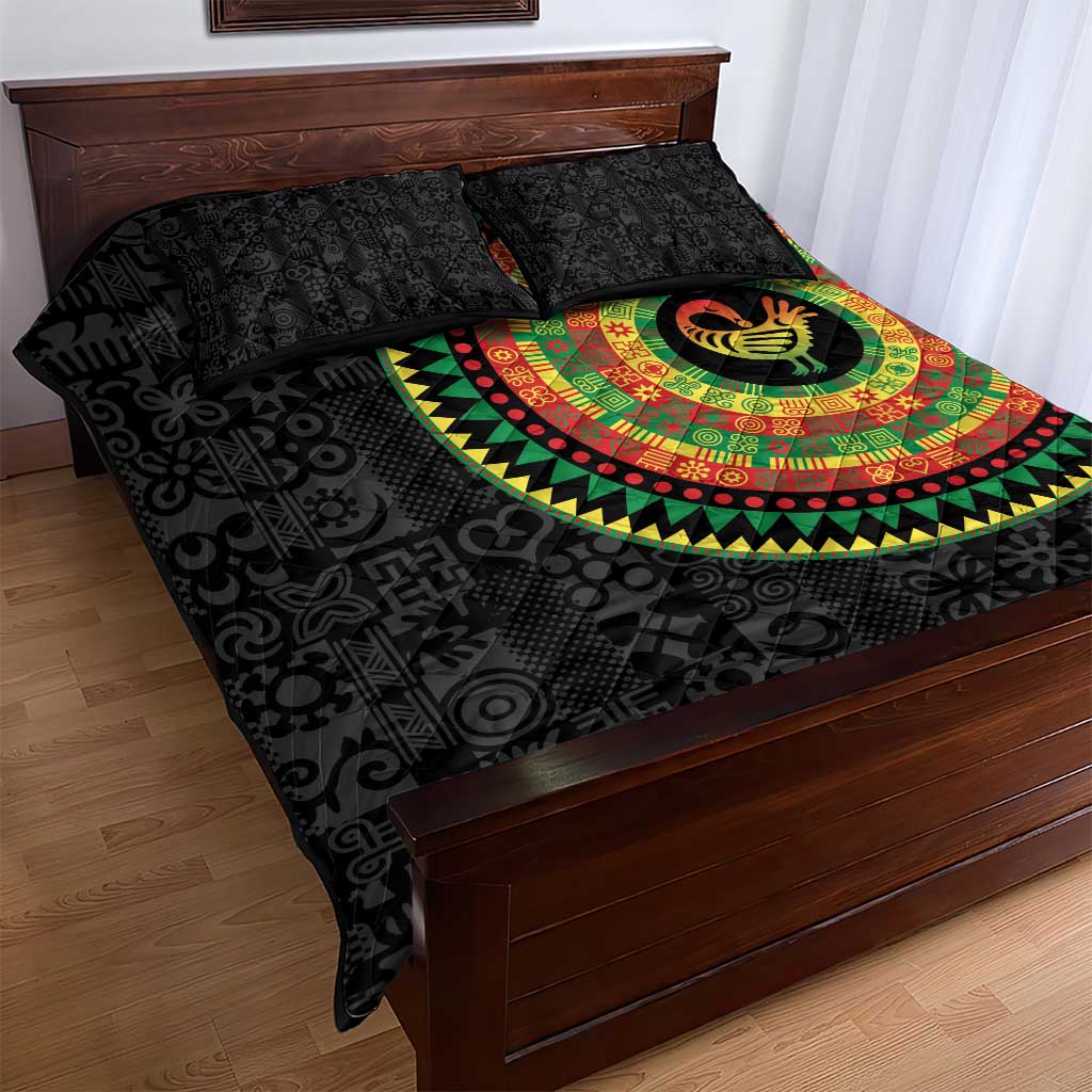 African Sankofa Bird Quilt Bed Set Adinkra Symbols - Chest Arm Tattoo LT15
