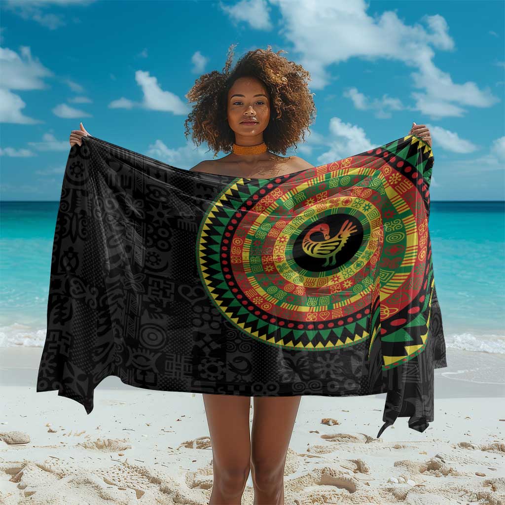 African Sankofa Bird Sarong Adinkra Symbols - Chest Arm Tattoo LT15