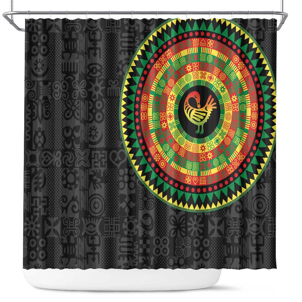 Sankofa Bird Adinkra Symbols Shower Curtain African Culture LT15