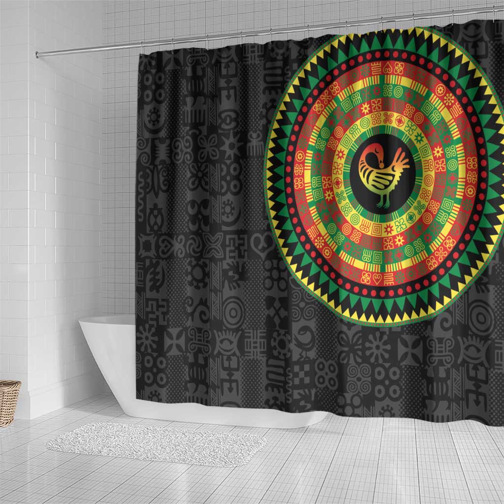 Sankofa Bird Adinkra Symbols Shower Curtain African Culture LT15
