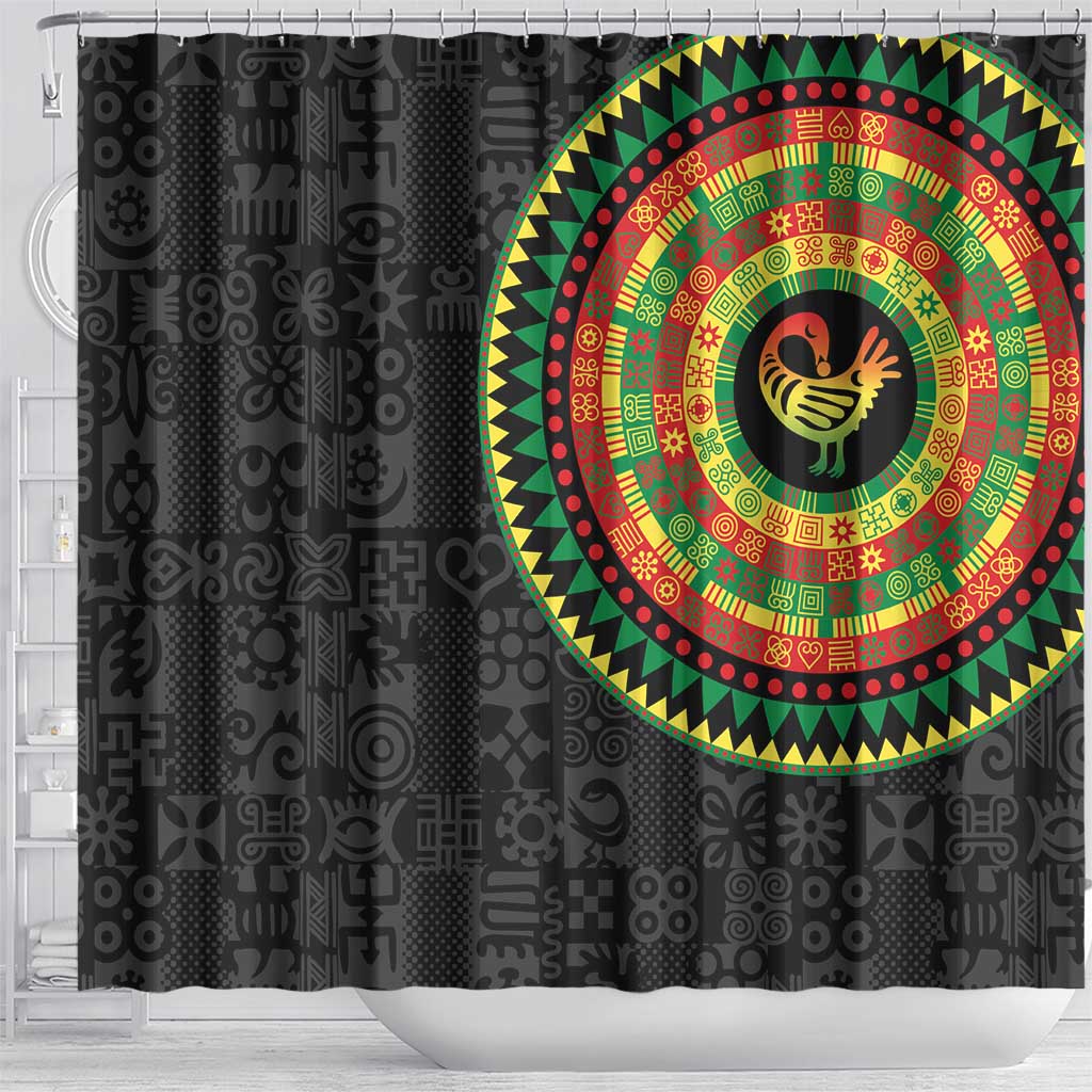 Sankofa Bird Adinkra Symbols Shower Curtain African Culture LT15